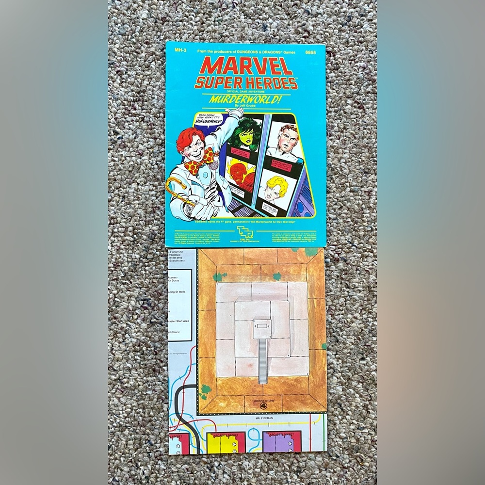 TSR Marvel Super Heroes Murderworld RPG Game With Map